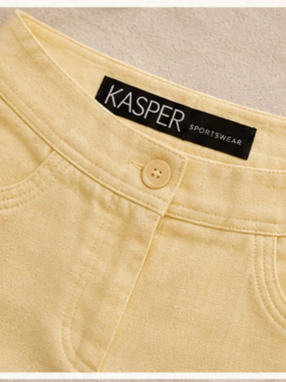 Butter Yellow Linen Blend Pants Size 6 Coastal Minimalist Summer Chic Kasper